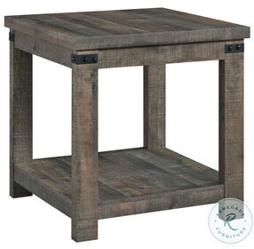 Hollum Rustic Brown Square End Table