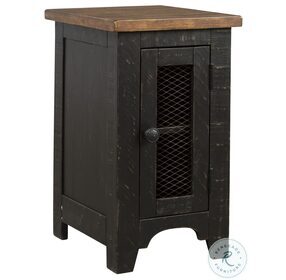 Valebeck Black and Brown Chair Side End Table