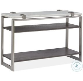 Paradox Pearl White And Roasted Almond Metal Rectangular Sofa Table