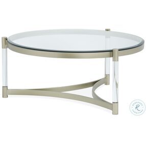 Silas Platinum And Clear Acrylic Round Cocktail Table