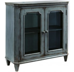 Mirimyn Antique Teal Accent Cabinet