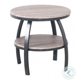 Curtis Barn Gray And Black 24" Round End Table