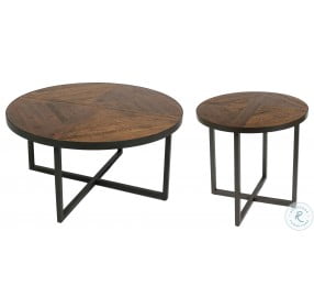 Foley Antique Pine and Black 36" Occasional Table Set