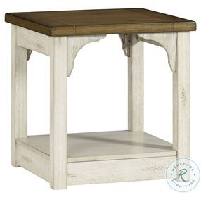 Wellington Place Distressed Oak And Antique White End Table
