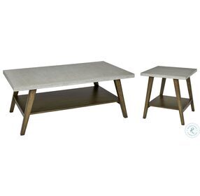 Jackson Concrete Gray And Auburn Rectangular Occasional Table Set