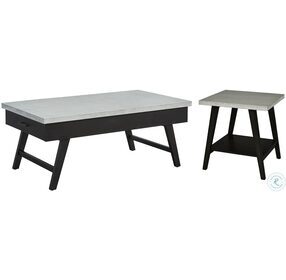Jackson II Concrete Gray And Black Lift Top Occasional Table Set