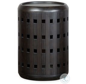 Lindon Dark Coffee Bean Round Accent End Table