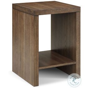 Baxton Sienna Ridge And Brushed Pewter Square End Table