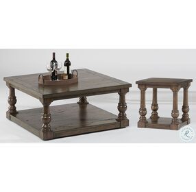 Wynton Cognac Square Occasional Table Set