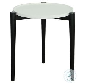 Harlowe Black And White Round End Table