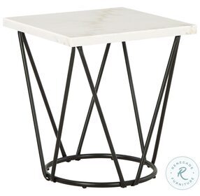 Vancent White And Black Square End Table