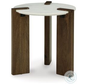 Isanti White And Brown End Table