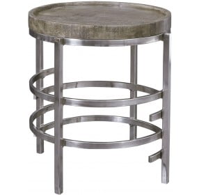 Zinelli Gray And Silver End Table