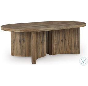 Austanny Warm Brown Oval Cocktail Table