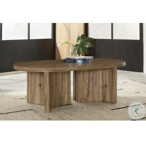 Austanny Warm Brown Oval Occasional Table Set