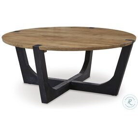 Hanneforth Brown And Black Cocktail Table