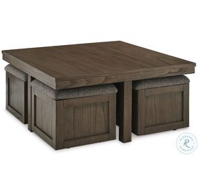 Boardernest Brown Coffee Table With 4 Stools