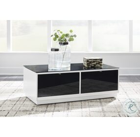 Gardoni High Gloss White And Black Rectangular Occasional Table Set