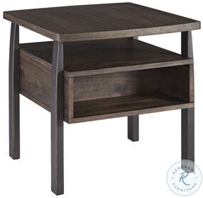 Vailbry Brown And Black Rectangular End Table
