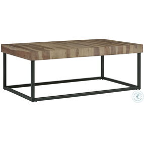 Bellwick Natural And Black Rectangular Cocktail Table