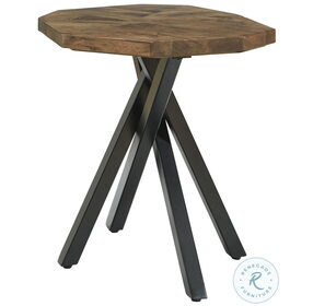 Haileeton Brown And Black Round End Table