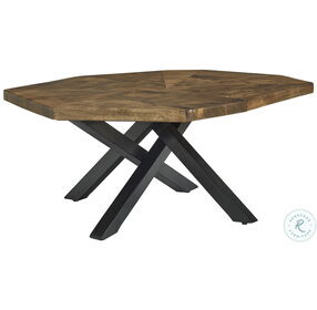 Haileeton Brown And Black Oval Cocktail Table
