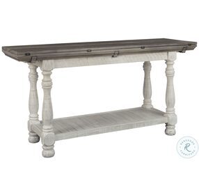 Havalance Gray and White Large Sofa Table