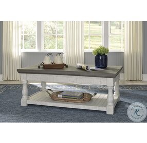 Havalance Gray and White Lift Top Occasional Table Set