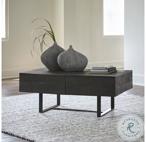 Kevmart Grayish Brown and Black Occasional Table Set
