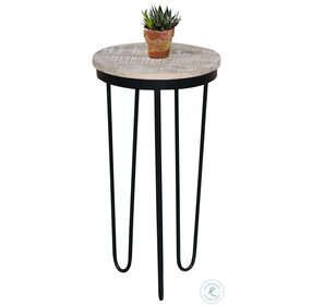Outbound Reclaimed Wood And Iron Round Chairside Table