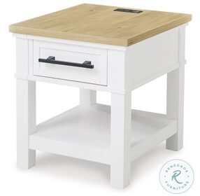Ashbryn White And Natural End Table