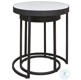 Windron Black And White Nesting End Table Set of 2