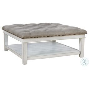 Kanwyn Light Brown And Whitewash Upholstered Coffee Table