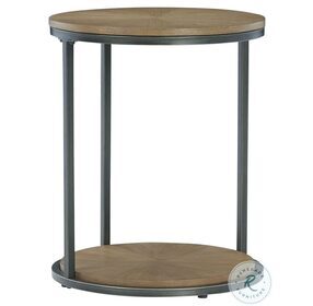 Fridley Brown And Black Round End Table