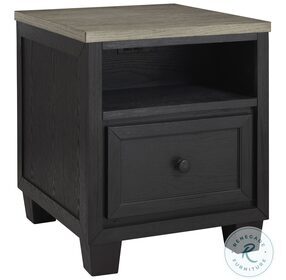 Foyland Black and Brown End Table