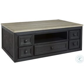 Foyland Black and Brown Lift Top Coffee Table