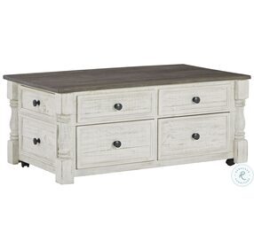 Havalance White And Grey Lift Top Cocktail Table