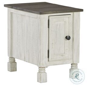 Havalance White And Grey Chairside Table
