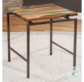 Tamra Natural And Emerald Green And Black End Table