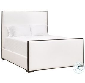 Tailor Matte Brown And Peyton Pearl Upholstered King Panel Bed