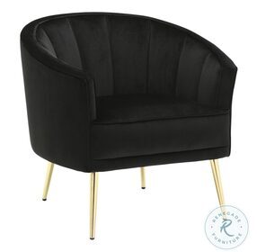 Tania Gold Metal And Black Velvet Accent Dining Chair