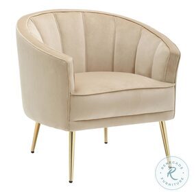 Tania Champagne Velvet Accent Chair
