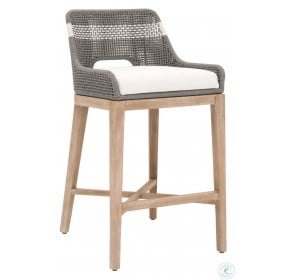 Tapestry Performance White Speckle And Dove Flat Rope Bar Stool