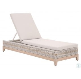 Tapestry Performance Pumice And Taupe White Flat Rope Outdoor Chaise