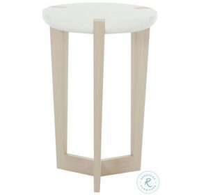 Axiom Linear Grey And White Plaster Round Chairside Table