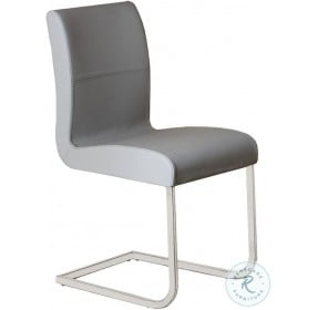 Stella Dark Gray Leather Dining Chair Set of 2