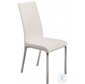 Loto White Leather Dining Chair Set of 2