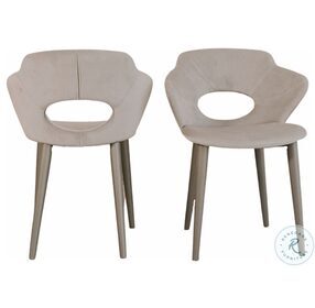 Marilyn Light Gray Velvet Arm Chair Set Of 2
