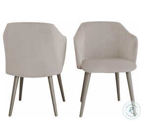 Monroe Light Gray Velvet Arm Chair Set Of 2