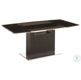 Olivia Smoked Brown And Dark Grey Oak Extendable Dining Table